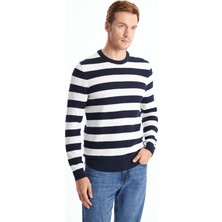 Lc Waikiki Yeni Sezon Bisiklet Yaka Uzun Kollu Çizgili Erkek Triko Kazak