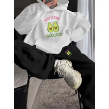 Sweet Cotton Unisex Avocado Baskılı Hoodie Takım