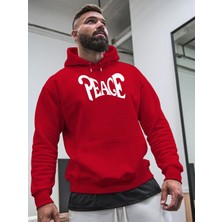 Sweet Cotton Unisex Erkek/kadın Peace Renkli Özel Baskılı Pamuklu Oversize Kapüşonlu Sweatshirt