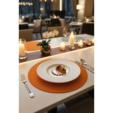 Morika Hotel & Home Textile Suni Deri 6'lı Yuvarlak Amerikan Servisi Seti / Ø 32 cm - 32X32CM - Tarçın