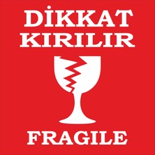 Altınuç Art Design 200 Adet 5x5 cm Dikkat Kırılır Fragile Etiket Sticker Makasla Kesilecek Dijital Baskı