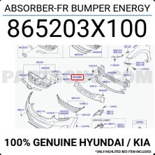 MOBIS Şok Emici Ön Tampon Elantra 2011-2013 (1 Adet) (Oem No: 86520-3X100)