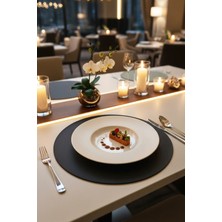 Morika Hotel & Home Textile Suni Deri 6'lı Yuvarlak Amerikan Servisi Seti / Ø 32 cm - 32X32CM - Antrasit