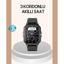 İlkyaz Fashion 3 Kordonlu Akıllı Saat Uzun Pil Süreli ILKYZ-KRGRS34