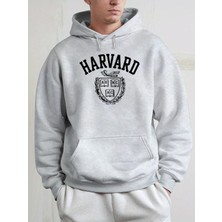 Sweet Cotton Unisex Erkek/kadın Renkli Özel Harvar Baskılı Pamuklu Oversize Kapüşonlu Sweatshirt