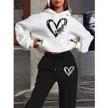 Sweet Cotton Unisex Özel Kalıp Baskılı Hoodie Takım