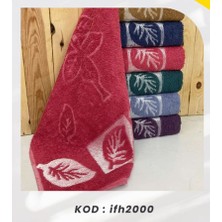 Bilmar Bukle Jakarlı Yaprak Desenli El ve Yüz Havlusu 50 x 90 cm x 6 Adet