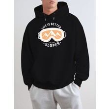 Sweet Cotton Unisex Erkek/kadın Sloeps Renkli Özel Baskılı Pamuklu Oversize Kapüşonlu Sweatshirt