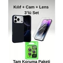 İlk El Grup iPhone 17 Pro 3’lü Koruma Seti | Kılıf + Cam Ekran Koruyucu + Metal Kamera Lens