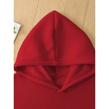 Sweet Cotton Unisex Oversize Geniş Kesim Pamuklu Yumuşak Dokulu Içi Polarlı Basic Kapüşonlu Sweatshirt