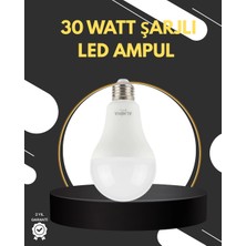 Marsilyan Acil Durumlar Için Şarjlı LED Ampul 6400K Soğuk Beyaz 30 Watt