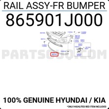 Orjinal I20 2008 2012 Tampon Bağlantısı Ön Bıyık : Tampon Koruyucu Ön Alt (Oem NO:865901J000)