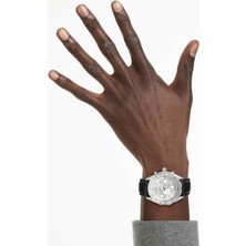 Swarovski 5728378 Dextera Tachymetre Watch, Swiss Made, Leather Strap, Silver Tone, Stainless Steel