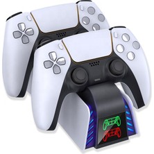 Cosmostech Ps5 Dualsense Uyumlu Şarj Istasyonu – Çift Kontrolcü Hızlı Şarj, LED Göstergeli,charging Dock, Şarj Standı