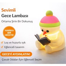 EVORADECO Sevimli LED Mumlu Kardan Adam Gece Lambası – Tealight ile Çalışan Dekoratif Çocuk Odası Işığı