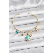 cleovibe Caretta Caretta Charmlı Gold Renk Kadın Bileklik