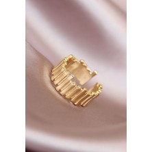 cleovibe Gold Renk Metal Ayarlamalı Kadın Yüzük