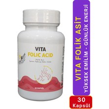 Vıta Folic Asit Yüksek Emilimli Günlük Enerji Sağlık Kaynak Desteği 30 Kapsül