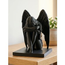 Morphena3D Ağlayan Kanatlı Melek Heykeli – Kanatlı Melek Gotik Dekoratif Obje – 3D Baskı