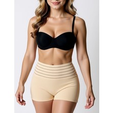 Boubon Co Ten Rengi Krem Kadın Yüksek Bel Göbek ve Karın Sıkılaştıran Korse Boxer