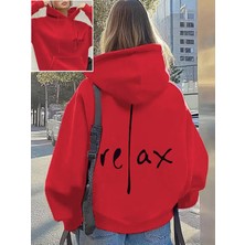 Sweet Cotton Relax Baskılı Unisex Kanguru Cepli Kapüşonlu Sweatshirt