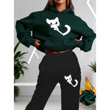 Sweet Cotton Unisex Kedi Baskılı Eşofman