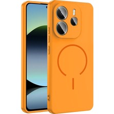 M.TK Moveteck Xiaomi Redmi Note 14 4g Kılıf Lansman Magsafe Kamera Korumalı Içi Kadife Yumuşak Renkli Silikon Mat His Süet Kapak