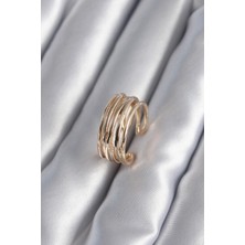 cleovibe Gold Renk Ayarlanabilir Kadın Yüzük