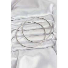 cleovibe 316L Çelik Gümüş Renk 75 mm Halka Küpe