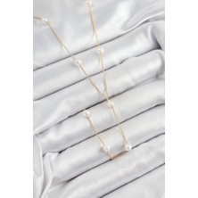 cleovibe Pirinç Inci Figürlü Y Model Gold Renk Kadın Kolye