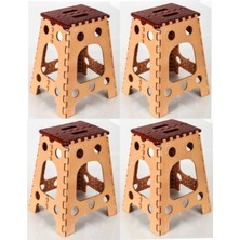 abnturk 4 Lü Katlanır Tabure Bahçe Sandalyesi Büyük Boy Tabure