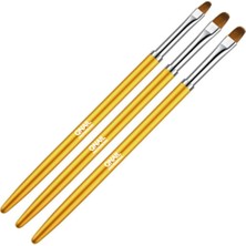 Qnail Professional 3'lu Protez Tırnak Jel Fırçası Uv Gel Fırça