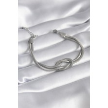 cleovibe 316L Çelik Çelik Gold Renk Italyan Zincir Düğüm Model Kadın Bileklik