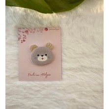 Parla'nın Atölyesi 0-3 Yaş Az Saçlı ve Saçsız Bebek Tokssı Gri Kedi