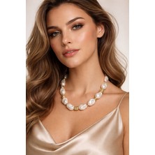 Solare Accessories Barok Inci & Lav Taşı Detaylı Altın Kaplama Kolye