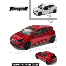 Yıldırım Oyuncak 1:38 Ölçek Die Cast Koleksiyon Metal Çek Bırak Araba 12 Cm-Renault Clio Spor Model Açılabilir Kapılı