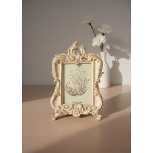 Hanlar Home Şık Klasik Hediyelik Barok Çerçeve Krem Renk 15X21