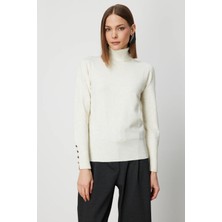 On Triko Balıkçı Yaka Işıltılı Triko Kazak 69318