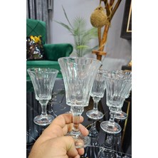 Gülümseten Avm 6 Lı Ayaklı Kahve Yanı Meşrubat Bardağı | Kristal Ayaklı Cam Kokteyl Bardak - Şeffaf