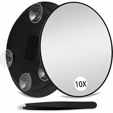 Synee 10X Büyüteçli Vakumlu Makyaj Aynası - Yüksek Çözünürlüklü Büyüten Ayna & Cımbız 2'li Set
