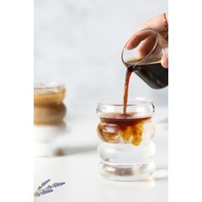 Gülümseten Avm 2 Li Borosilikat Cam Dalgalı Bardak | Kahve Sunum Bardağı | Cam Şerit Bardak - Şeffaf