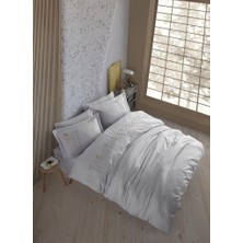 LTG Nova Çift Kişilik Poplin Nakışlı Nev Diva Gri