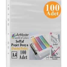 Poşet Dosya 100 Lü A-4 Şeffaf Föy Dosya 1 Paket Artmaster Ofis Okul Kenarı Delikli Poşet Dosya 80 Sayfa Kapasiteli