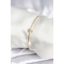 cleovibe Kutup Yıldızı Figür Pirinç Gold Renk Kadın Bileklik