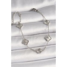 cleovibe 316L Çelik Gümüş Renk Işlemeli Baby Boy Yonca Model Kadın Bileklik