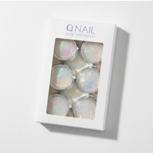 Qnail Professional Holografik Krom Tırnak Tozu Seti / Inci Tozu Set- 6 Farklı Işıltı ile Büyüleyici Yansımalar