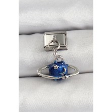 cleovibe 316L Çelik Sallantılı Satürn Model Gümüş Renk Nomination Charm