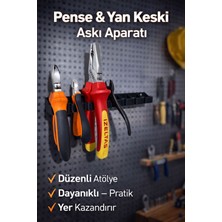 EVORADECO Pense & Yan Keski Askı Aparatı – Duvara Monte El Aleti Askısı – Atölye Düzenleyici
