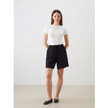 Lc Waikiki Yeni Sezon Beli Lastikli Keten Karışımlı Kadın Şort