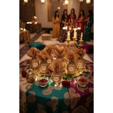 Time in a Tin Lüks Kına Gecesi Hediyelikleri 50’li Set – Retro Metal Kutu, Fular & Kına